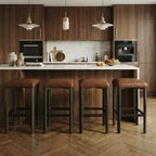 BarStools Set of 4, PU Leather Kitchen Chairs with 2 Thick Upholstery, Counter Height Bar Stools, Easy Assembly, for Kitchen Island, Bar Counter