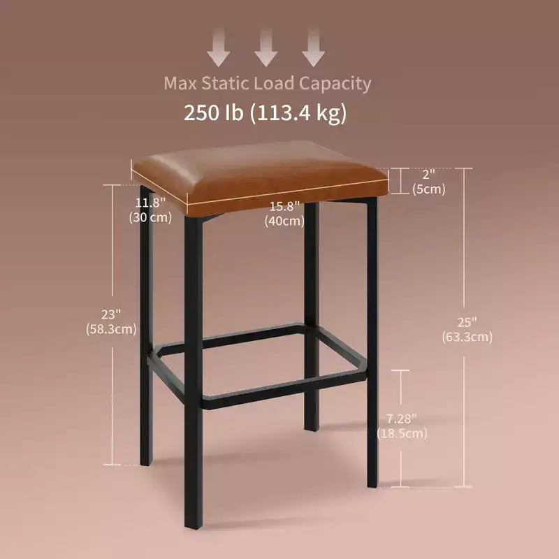 Set di 4 sgabelli da bar, sedie da cucina in pelle PU con 2 imbottiture spesse, sgabelli da bar altezza bancone, facile montaggio, per isola cucina, bancone bar