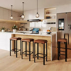 Set di 4 sgabelli da bar, sedie da cucina in pelle PU con 2 imbottiture spesse, sgabelli da bar altezza bancone, facile montaggio, per isola cucina, bancone bar
