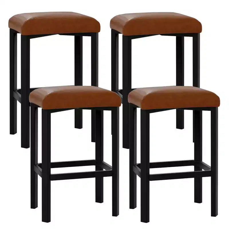 Set di 4 sgabelli da bar, sedie da cucina in pelle PU con 2 imbottiture spesse, sgabelli da bar altezza bancone, facile montaggio, per isola cucina, bancone bar