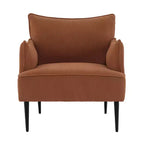 Poltrona Singola, Divano Poltrona Rivestito in Tessuto di Lino con Ampio Bracciolo Ergonomico, Cuscini Rimovibili, Struttura in Legno e Gambe in Metallo, Facile da Montare