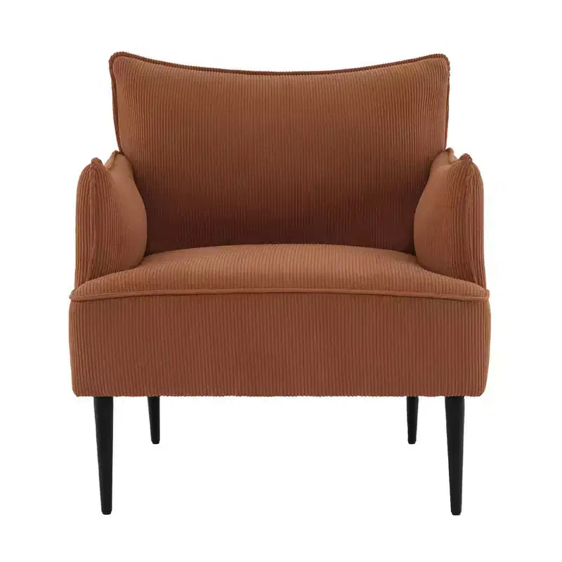 Poltrona Singola, Divano Poltrona Rivestito in Tessuto di Lino con Ampio Bracciolo Ergonomico, Cuscini Rimovibili, Struttura in Legno e Gambe in Metallo, Facile da Montare