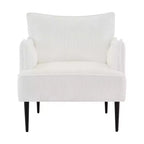 Poltrona Singola, Divano Poltrona Rivestito in Tessuto di Lino con Ampio Bracciolo Ergonomico, Cuscini Rimovibili, Struttura in Legno e Gambe in Metallo, Facile da Montare