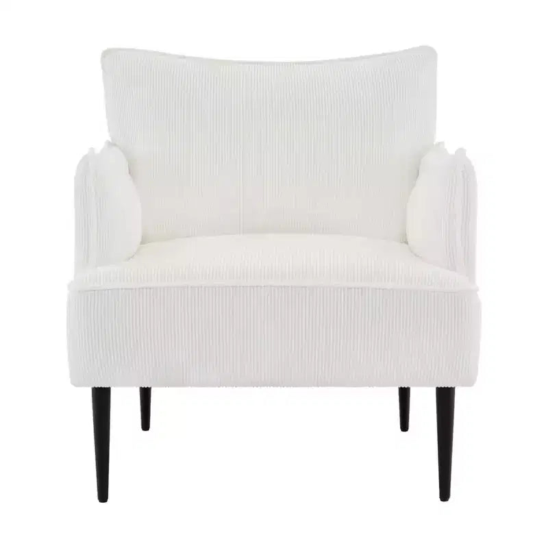 Poltrona Singola, Divano Poltrona Rivestito in Tessuto di Lino con Ampio Bracciolo Ergonomico, Cuscini Rimovibili, Struttura in Legno e Gambe in Metallo, Facile da Montare