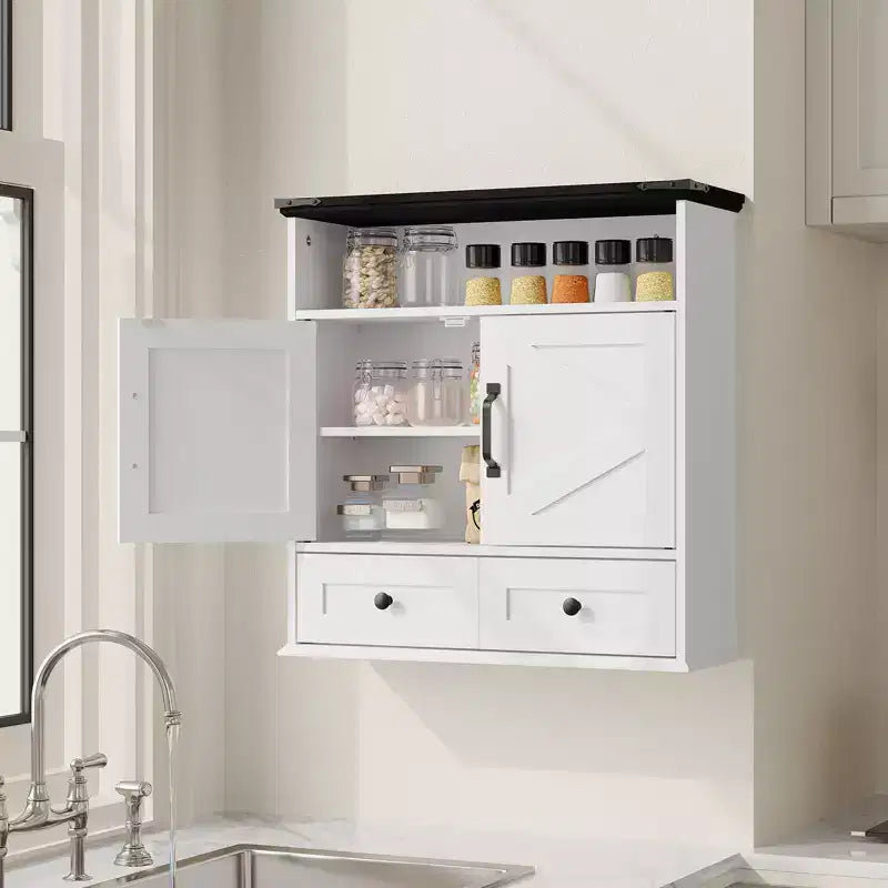 Pensile da bagno da 25 pollici con doppie ante scorrevoli, ripiano regolabile, pensile sopra il WC per bagno, cucina, lavanderia, ingresso