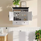 Pensile da bagno da 25 pollici con doppie ante scorrevoli, ripiano regolabile, pensile sopra il WC per bagno, cucina, lavanderia, ingresso
