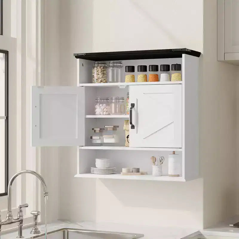 Pensile da bagno da 25 pollici con doppie ante scorrevoli, ripiano regolabile, pensile sopra il WC per bagno, cucina, lavanderia, ingresso