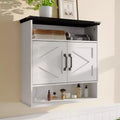25 Inch Bathroom Wall Cabinet with Double Barn Doors, Adjustable Shelf, Over Toilet Wall Cabinet for Bathroom, Kitchen, Laundry Room, Entryway