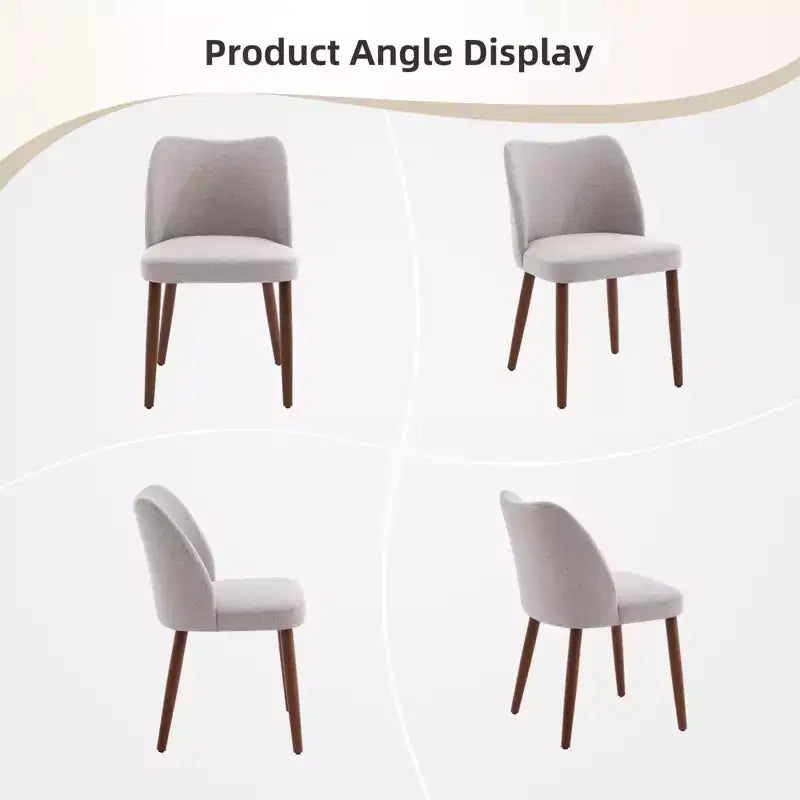 Set di 4/6 Sedie da Pranzo Wingback, Rivestite in Lino o Pelle PU, Gambe in Legno, Piedini Livellabili, Sedie per Cucina, Sala da Pranzo, Casa, Soggiorno