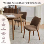 Set di 4/6 Sedie da Pranzo Wingback, Rivestite in Lino o Pelle PU, Gambe in Legno, Piedini Livellabili, Sedie per Cucina, Sala da Pranzo, Casa, Soggiorno