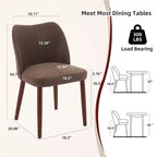 Set di 4/6 Sedie da Pranzo Wingback, Rivestite in Lino o Pelle PU, Gambe in Legno, Piedini Livellabili, Sedie per Cucina, Sala da Pranzo, Casa, Soggiorno