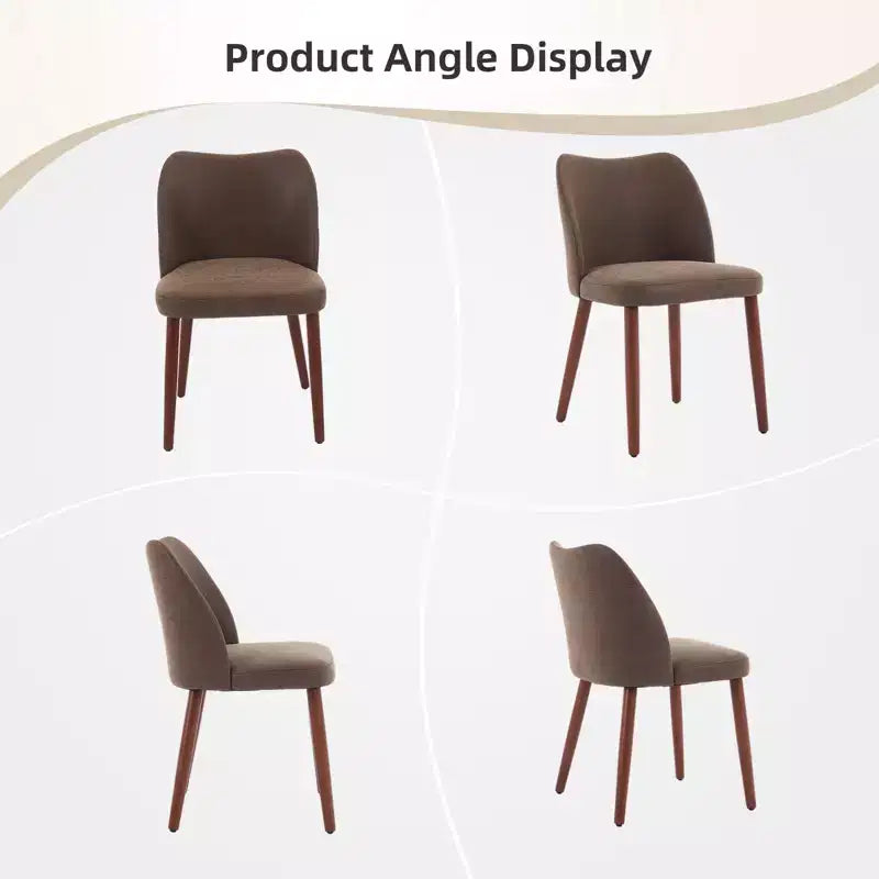 Set di 4/6 Sedie da Pranzo Wingback, Rivestite in Lino o Pelle PU, Gambe in Legno, Piedini Livellabili, Sedie per Cucina, Sala da Pranzo, Casa, Soggiorno