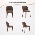 Set di 4/6 Sedie da Pranzo Wingback, Rivestite in Lino o Pelle PU, Gambe in Legno, Piedini Livellabili, Sedie per Cucina, Sala da Pranzo, Casa, Soggiorno