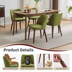 Set di 4/6 Sedie da Pranzo Wingback, Rivestite in Lino o Pelle PU, Gambe in Legno, Piedini Livellabili, Sedie per Cucina, Sala da Pranzo, Casa, Soggiorno