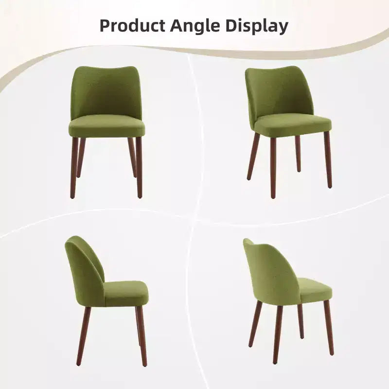 Set di 4/6 Sedie da Pranzo Wingback, Rivestite in Lino o Pelle PU, Gambe in Legno, Piedini Livellabili, Sedie per Cucina, Sala da Pranzo, Casa, Soggiorno
