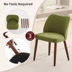 Set di 4/6 Sedie da Pranzo Wingback, Rivestite in Lino o Pelle PU, Gambe in Legno, Piedini Livellabili, Sedie per Cucina, Sala da Pranzo, Casa, Soggiorno