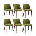 Wingback Dining Chairs Set of 4/6, Upholstered in Linen or PU Leather, Wooden Legs, Leveling Feet, Kitchen, Dining Room Chairs for Home, Living Room