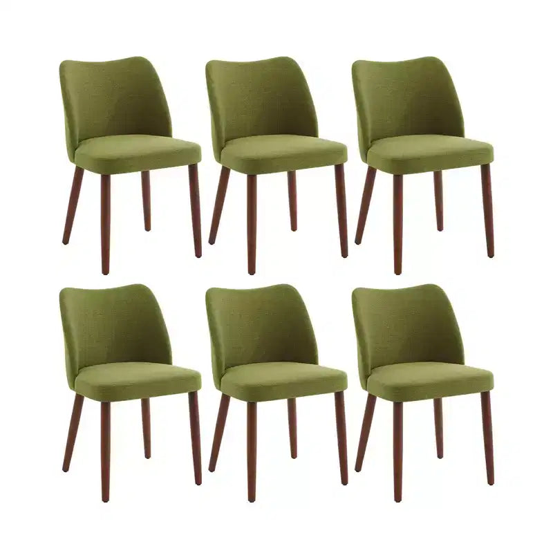 Wingback Dining Chairs Set of 4/6, Upholstered in Linen or PU Leather, Wooden Legs, Leveling Feet, Kitchen, Dining Room Chairs for Home, Living Room