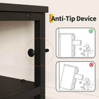 Cassettiera a 12 cassetti in tessuto lunga 160 cm con ripiani aperti, mobile porta TV per soggiorno, camera da letto, cassettiera a torre