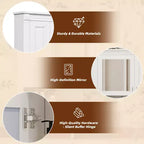 GDFStudio 35 Mobiletto per medicine da bagno a 3 ante a parete con specchio e ripiano aperto