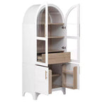 Zeus & Ruta 71 Mobile Dispensa Cucina ad Arco con Ante in Vetro, Ripiani Regolabili, Cassetto Nascosto e Portaspezie Integrato nell'Anta