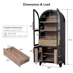 Zeus & Ruta 71 Mobile Dispensa Cucina ad Arco con Ante in Vetro, Ripiani Regolabili, Cassetto Nascosto e Portaspezie Integrato nell'Anta