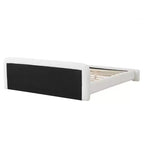 Letto Imbottito in Bouclé Bianco con Morbido Profilo Curvo, Supporto in Legno Resistente e Facile Montaggio per Camere da Letto Moderne e Accoglienti, King