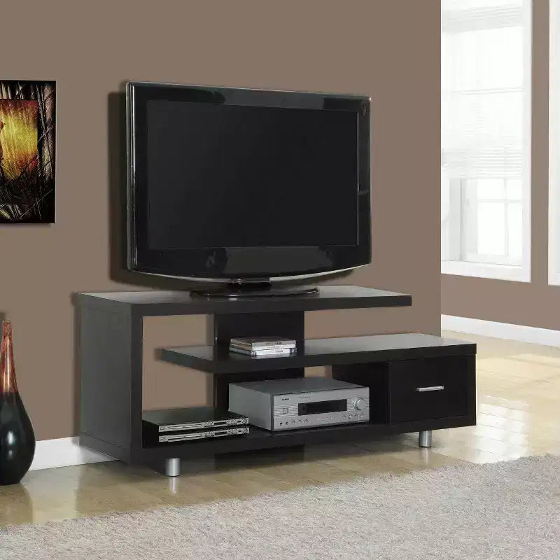 Mobile porta TV moderno Monarch Specialties Art Déco 60 pollici con 1 cassetto