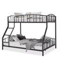 Space-Saving Twin Over Full Bunk Bed  Heavy Duty Steel Frame, Arched Guardrail, Ladder, Sturdy Slats Support  No Box Spring Needed