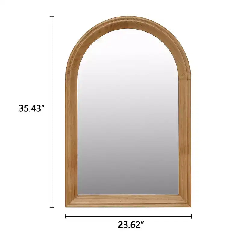 Specchio da parete decorativo ad arco Whisen con cornice in legno di quercia naturale, specchio da bagno moderno rustico - Legno naturale