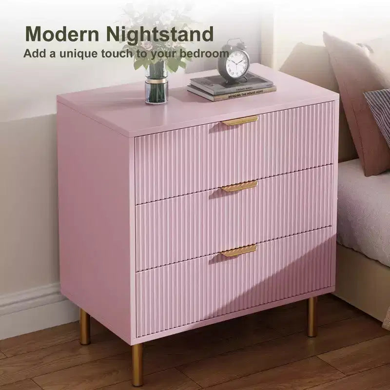 Cassettiera a 3 Cassetti, Comò Contenitore in Legno, Design Moderno, per Soggiorno, Corridoio, Ingresso