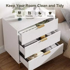 Cassettiera a 3 Cassetti, Comò Contenitore in Legno, Design Moderno, per Soggiorno, Corridoio, Ingresso