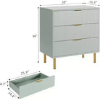 Cassettiera a 3 Cassetti, Comò Contenitore in Legno, Design Moderno, per Soggiorno, Corridoio, Ingresso