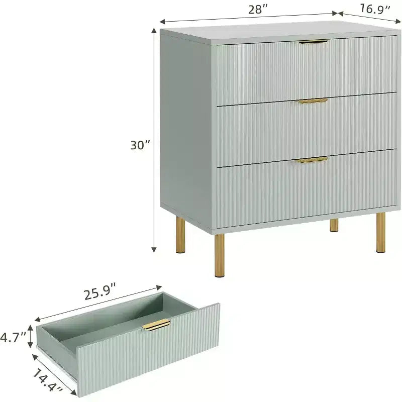 Cassettiera a 3 Cassetti, Comò Contenitore in Legno, Design Moderno, per Soggiorno, Corridoio, Ingresso