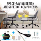 Sedia ergonomica con gambe incrociate in pelle sintetica PU, altezza regolabile, supporto lombare, girevole a 360°, sedile ampio incrociato, ruote per meditazione yoga ADHD