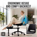 PU Leather Ergonomic Cross-Legged Chair Adjustable Height Lumbar Support 360 Swivel Wide Criss Cross Seat Wheels for Meditation Yoga ADHD