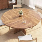Tavolo da pranzo moderno per 4-6 persone, tavolo rotondo da 120 cm per cucina e sala da pranzo, ripiano portaoggetti integrato, piedini regolabili, facile da montare e pulire