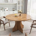 Tavolo da pranzo moderno per 4-6 persone, tavolo rotondo da 120 cm per cucina e sala da pranzo, ripiano portaoggetti integrato, piedini regolabili, facile da montare e pulire