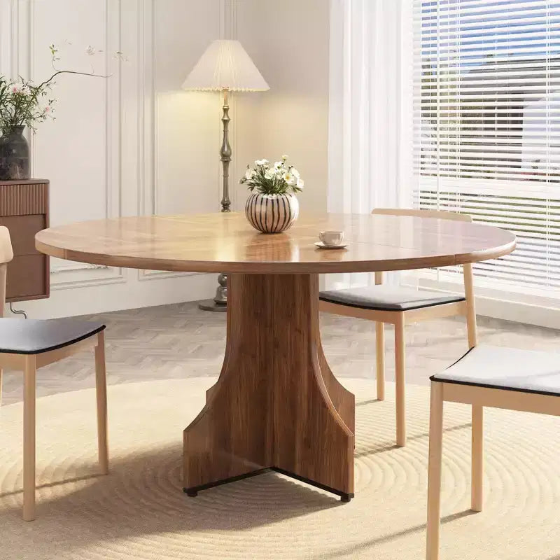 Tavolo da pranzo moderno per 4-6 persone, tavolo rotondo da 120 cm per cucina e sala da pranzo, ripiano portaoggetti integrato, piedini regolabili, facile da montare e pulire