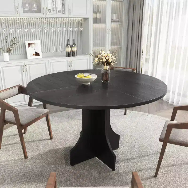 Tavolo da pranzo moderno per 4-6 persone, tavolo rotondo da 120 cm per cucina e sala da pranzo, ripiano portaoggetti integrato, piedini regolabili, facile da montare e pulire