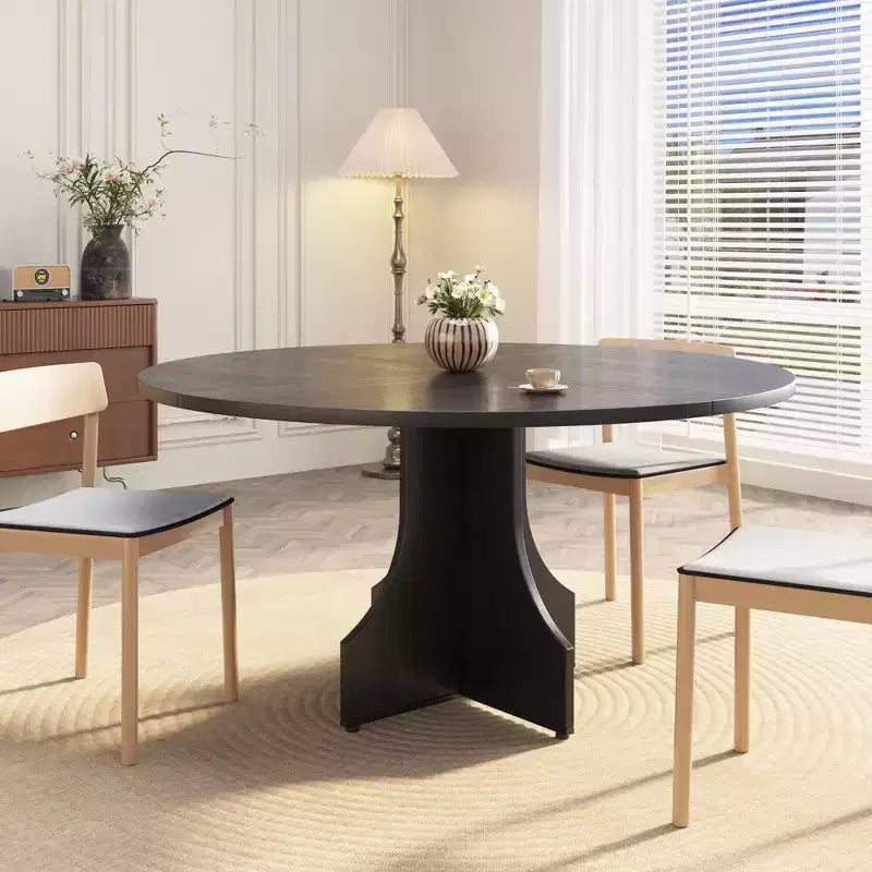Tavolo da pranzo moderno per 4-6 persone, tavolo rotondo da 120 cm per cucina e sala da pranzo, ripiano portaoggetti integrato, piedini regolabili, facile da montare e pulire