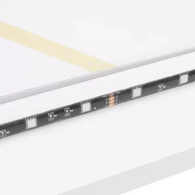 Polibi Letto Murphy Pieghevole Lateralmente con Luce LED Sottopavimento, Parte Superiore con Alimentazione USB e Parte Anteriore con Stampa Geometrica