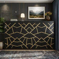 Polibi Side-Folding Murphy Bed with LED Under-Bed Light, USB Power Top & Geometric Printed Front