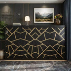 Polibi Side-Folding Murphy Bed with LED Under-Bed Light, USB Power Top & Geometric Printed Front