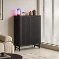 GDFStudio Juny Modern 44H Wooden Storage Cabinet with 2 Doors and Metal Legs