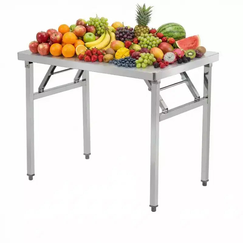 Garvee Stainless Steel Folding Table, 36 x 24 Utility Table with Adjusting Foot for Kitchen,Restaurants, Silver