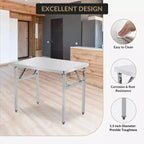 Garvee Tavolo Pieghevole in Acciaio Inossidabile, Tavolo di Servizio 36 x 24 con Piedino Regolabile per Cucina, Ristoranti, Argento