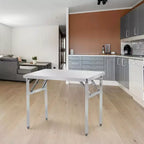 Garvee Tavolo Pieghevole in Acciaio Inossidabile, Tavolo di Servizio 36 x 24 con Piedino Regolabile per Cucina, Ristoranti, Argento