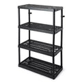 Gracious Living 4 Shelf Fixed Height Ventilated Heavy Duty Storage Unit 18 x 36 x 54.5 Organizer System for Home, Garage, Basement, & Laundry, Black