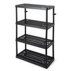 Gracious Living 4 Shelf Fixed Height Ventilated Heavy Duty Storage Unit 18 x 36 x 54.5 Organizer System for Home, Garage, Basement, & Laundry, Black